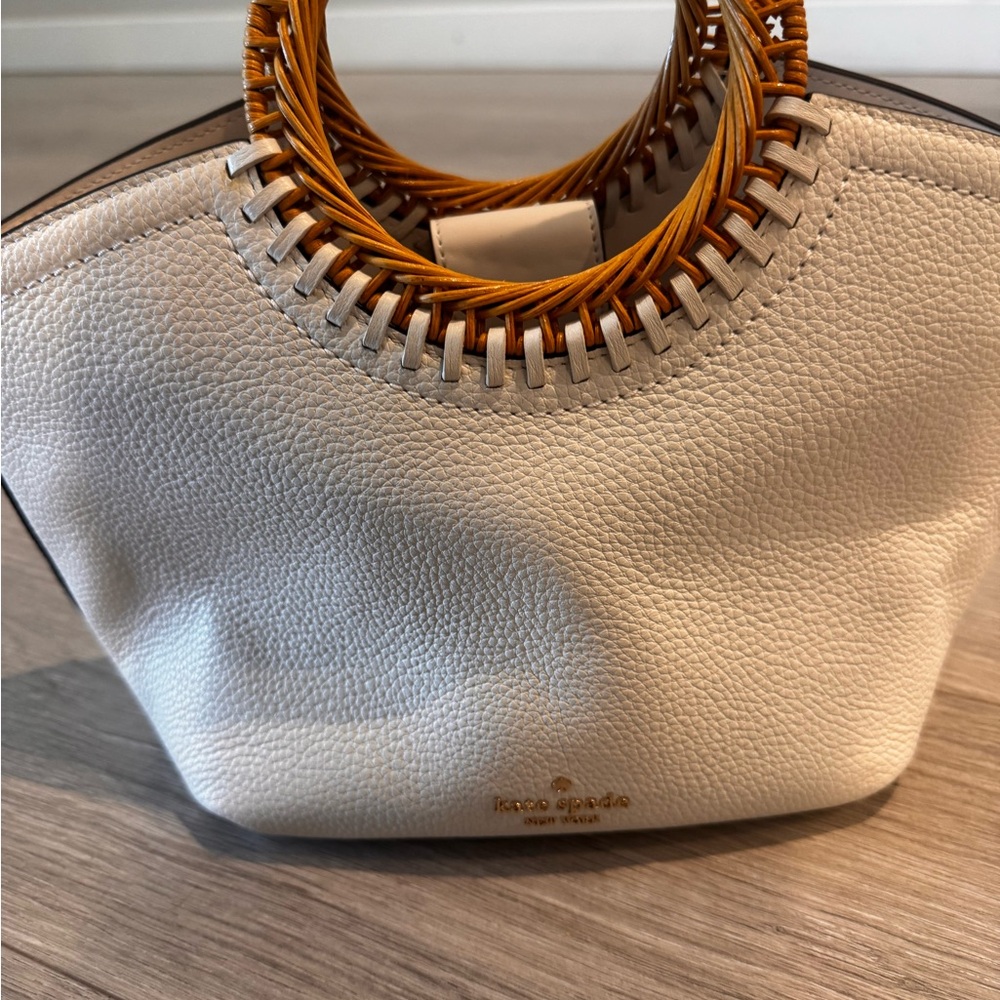Kate Spade Cream Tote with Woven Handles